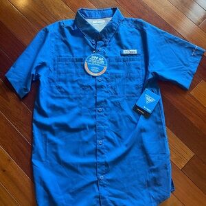 Columbia Blue Casual Button Down Shirt